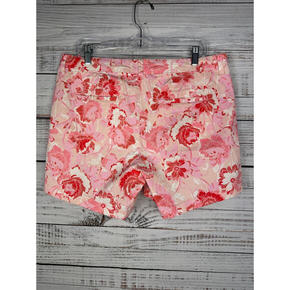 GAP 5” Chino Short Pink Floral 12 Resort Vacation Bright Summer Stretch Coastal - Picture 2 of 9